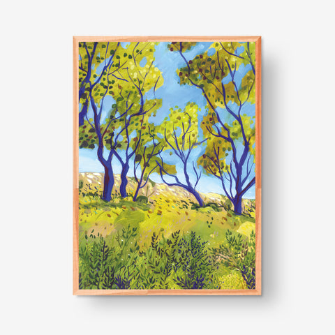 Oak trees, orginal artwork 44x56cm